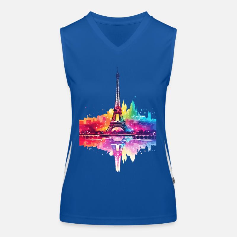 Paris Frankreich Stadt Skyline Eiffelturm Kunst Funktionelles Kontrast-Tank Top für Frauen