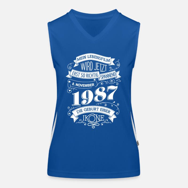 8.11.1987 Die Geburt einer Ikone Funktionelles Kontrast-Tank Top für Frauen