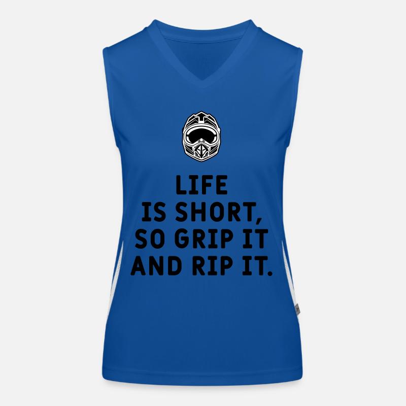 Motocross - Life is short! Funktionelles Kontrast-Tank Top für Frauen