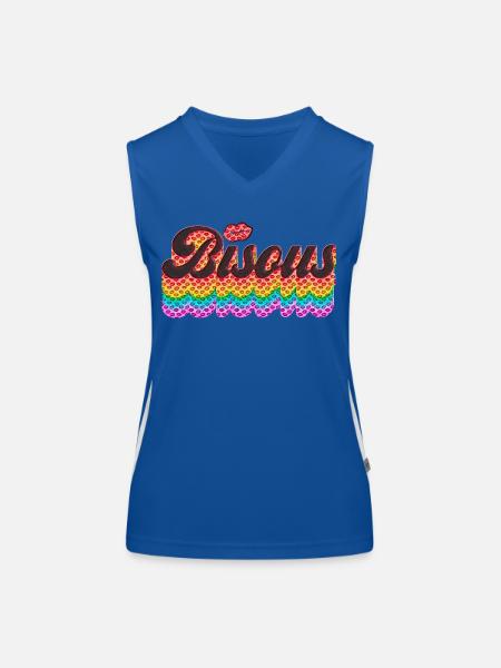 Bisous Kuss küssen Love Valentinstag - Funktionelles Kontrast-Tank Top für Frauen - Royal/Weiß - Vorne