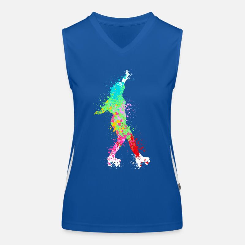 Splash Art rollerblade inline skating Women's Functional Contrast Tank Top