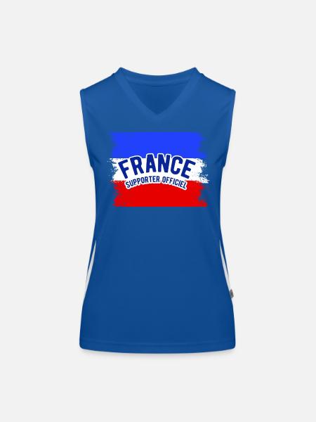Supporter de France - Funktionelles Kontrast-Tank Top für Frauen - Royal/Weiß - Vorne