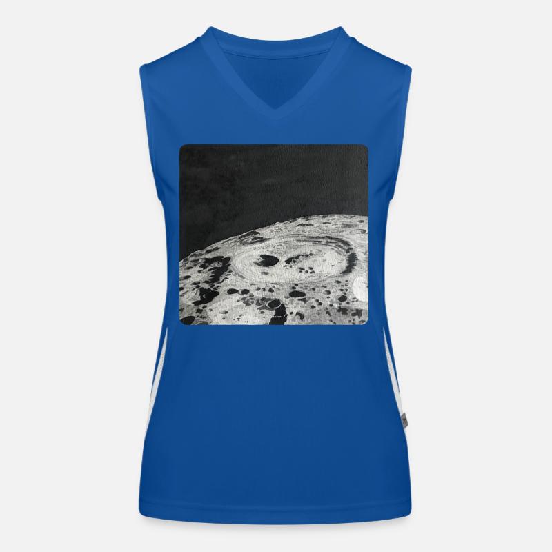 Moon Space Lunar Surface Luna Women's Functional Contrast Tank Top