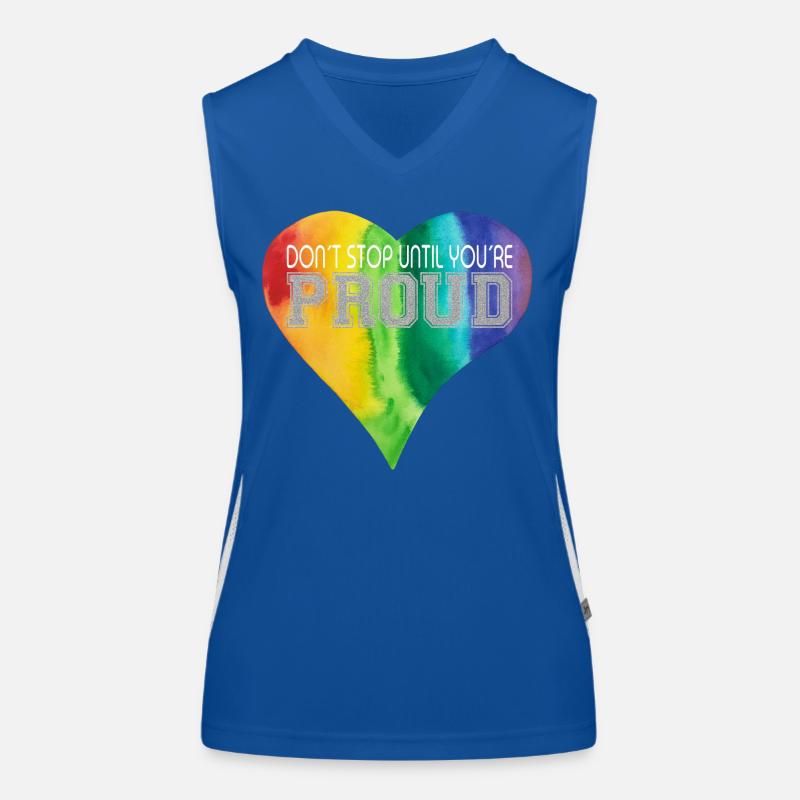 DON´T STOP UNTIL YOU´RE PROUD Regenbogen LGBTQ+ Funktionelles Kontrast-Tank Top für Frauen