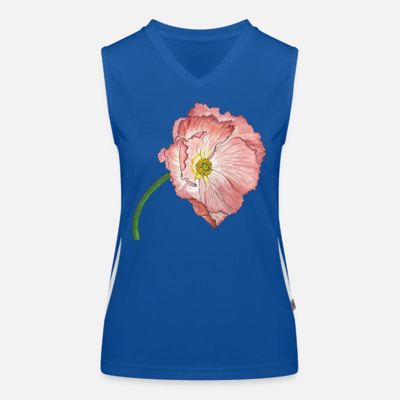 fleur de coquelicot rose Débardeur respirant contrasté Femme