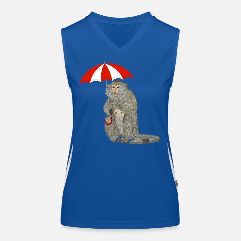 Affe Regenschirm Funktionelles Kontrast-Tank Top für Frauen