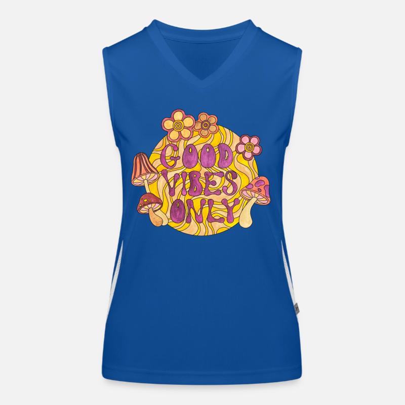 good vibes only 70er funky groovy flower power 60e Funktionelles Kontrast-Tank Top für Frauen