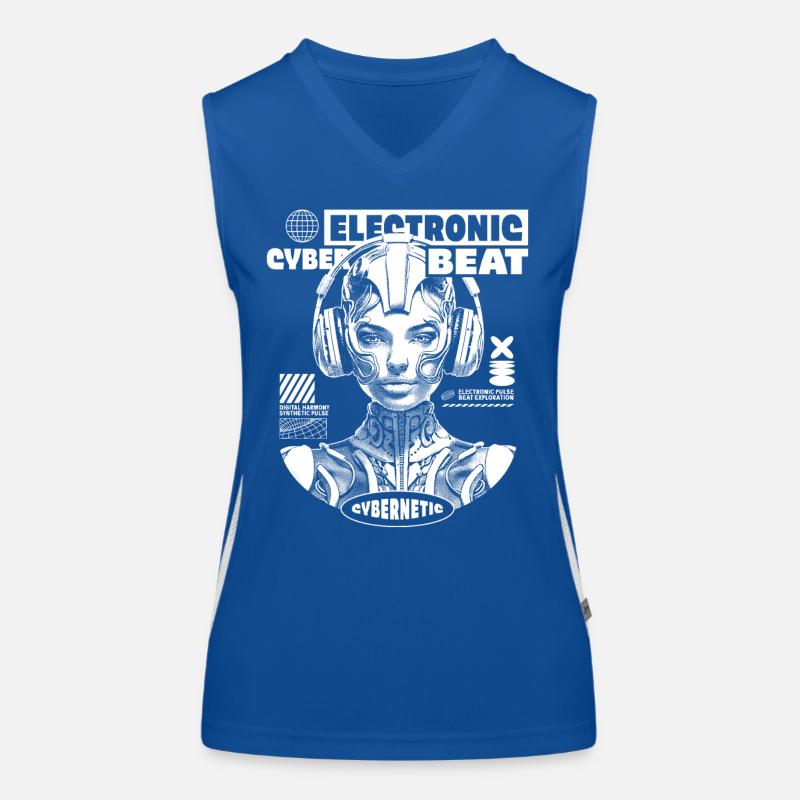 Chemise Electro Cyber Beat Techno Débardeur respirant contrasté Femme