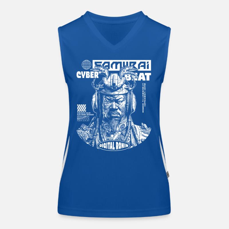 Anime Samurai T-Shirt for Techno Fans Women's Functional Contrast Tank Top