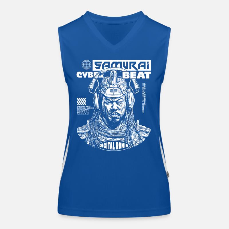 Anime T-Shirt with Futuristic Samurai Women's Functional Contrast Tank Top