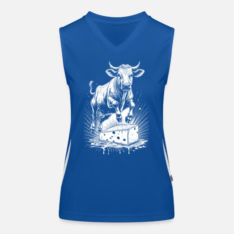 Käse-Kuh-Freude – Schweiz-Shirt Funktionelles Kontrast-Tank Top für Frauen