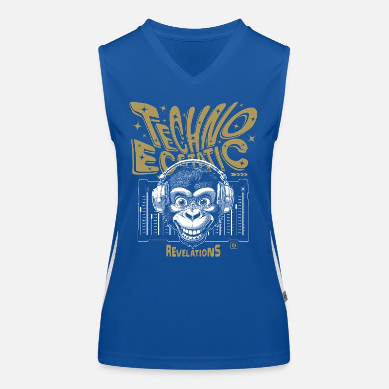 Chemise Révélation : Un singe sourit sur des samples techno Débardeur respirant contrasté Femme