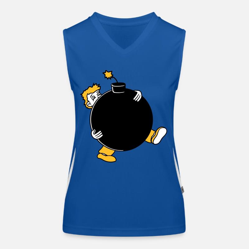 explosion de la bombe exploser tnt dynamite dangereux Débardeur respirant contrasté Femme