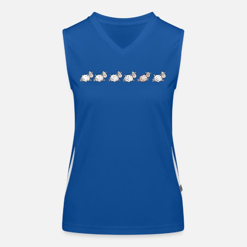 Sheep Flock and sheared sheep Women's Functional Contrast Tank Top
