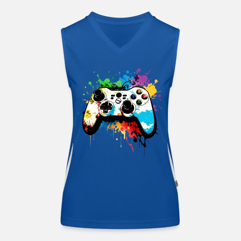 Gaming Controller Graffiti Computer Spiele Gamer Funktionelles Kontrast-Tank Top für Frauen