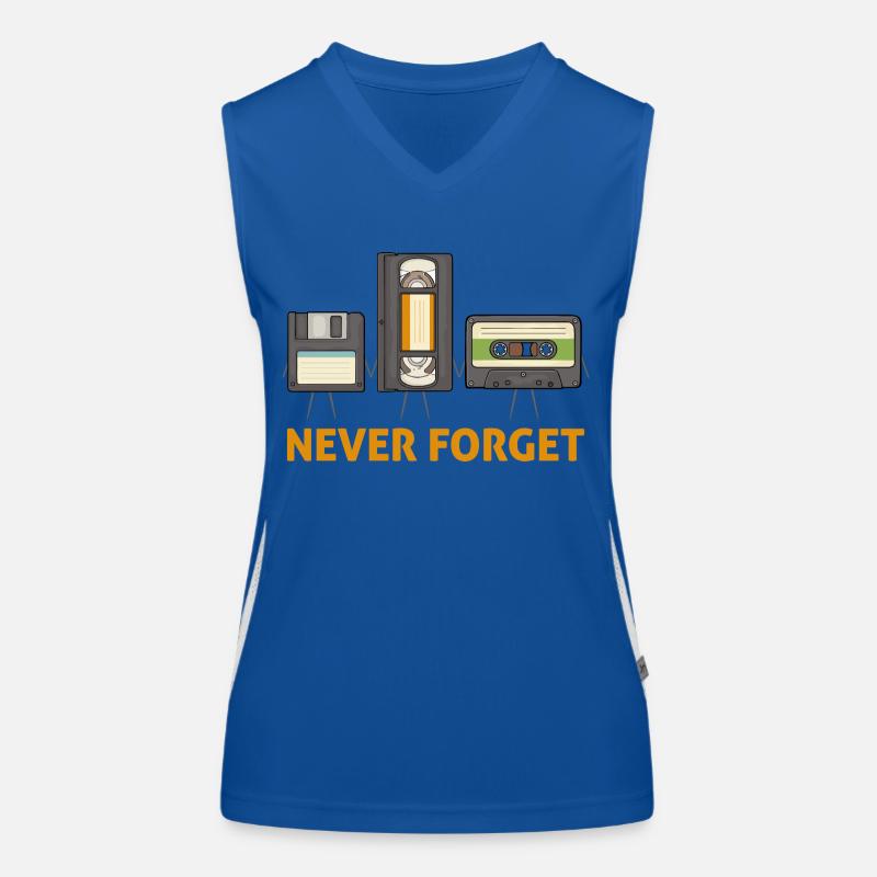 Never Forget Disquette Cassette vidéo Cassette Débardeur respirant contrasté Femme