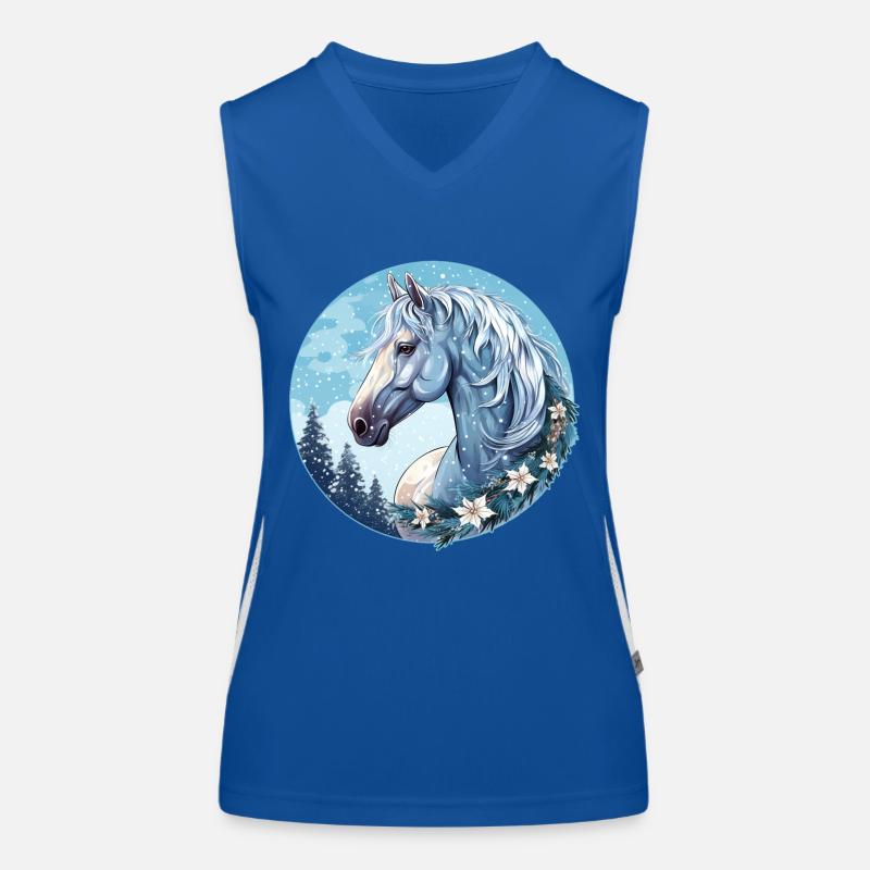 Pferd Winter Funktionelles Kontrast-Tank Top für Frauen