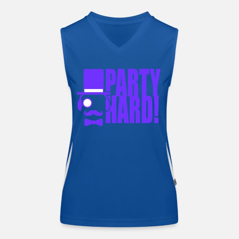 Party Hard DJ Sir Monocle Top Hat Cool Gentleman Women's Functional Contrast Tank Top
