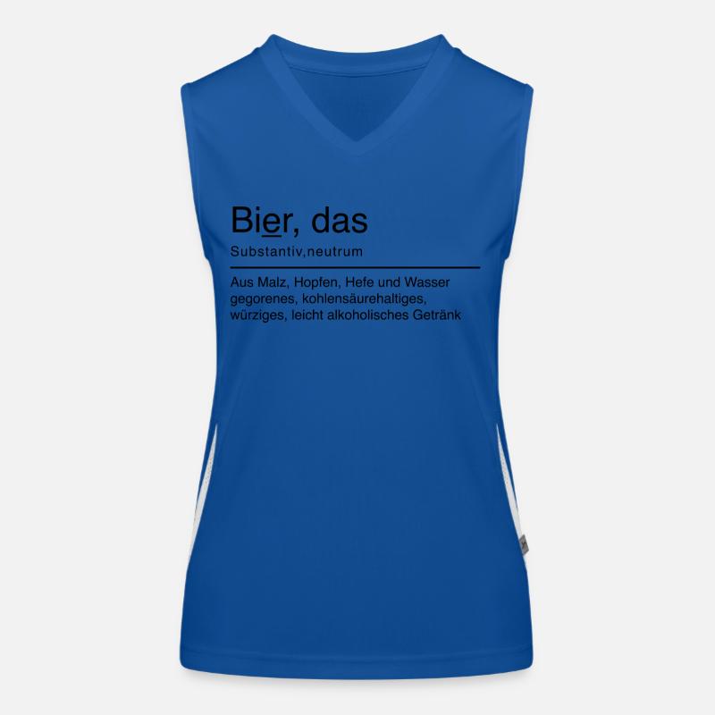 Bier Duden Spruch Lustig Schwarz Funktionelles Kontrast-Tank Top für Frauen