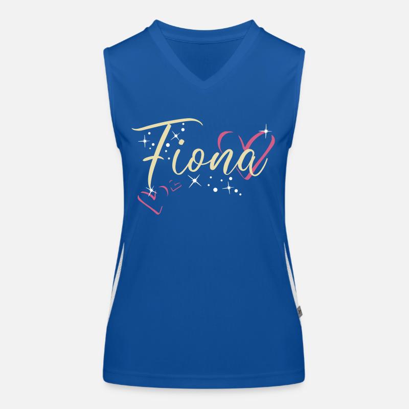 Fiona Nom Prénom Calligraphie coeur Débardeur respirant contrasté Femme