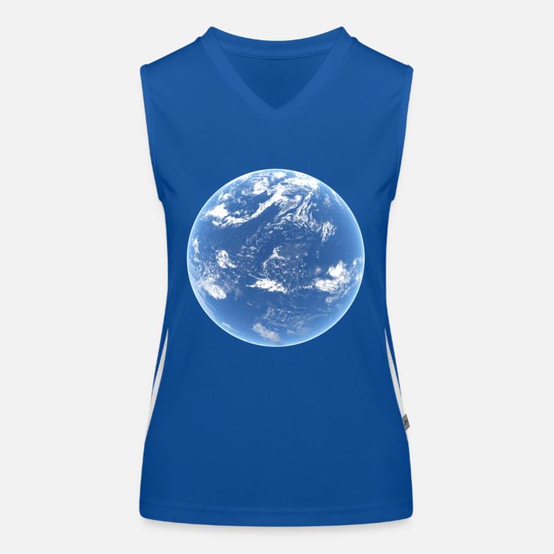 Neptune Water and Clouds Planet Women's Functional Contrast Tank Top