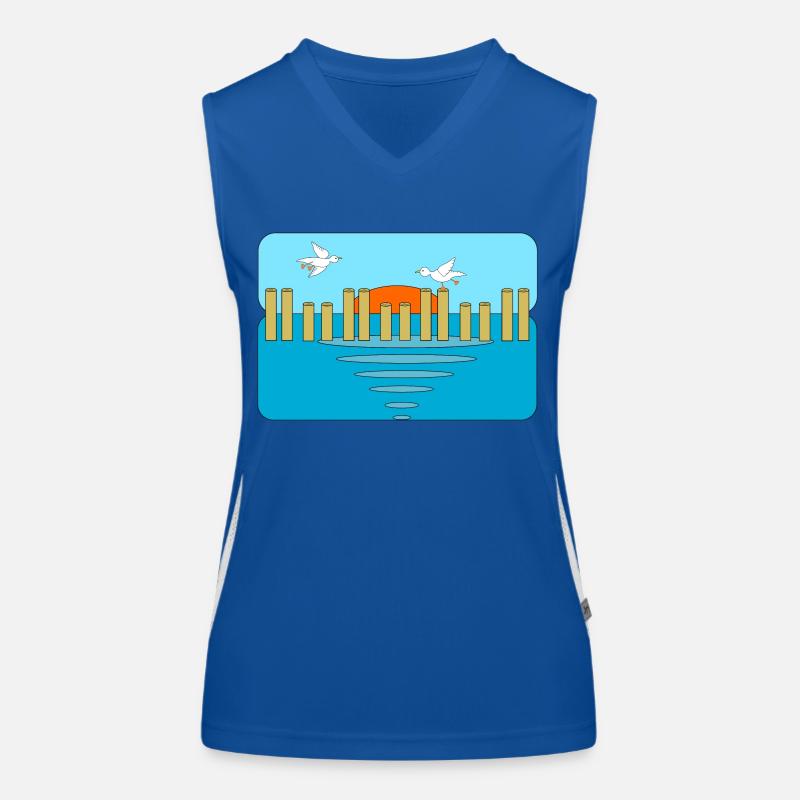 Marina Top sportivo da donna in contrasto cromatico