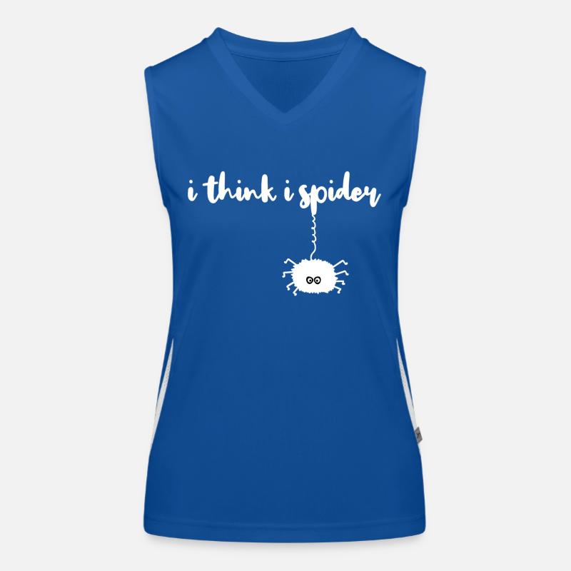 i think i spider, ich glaub ich spinne Lustig Funktionelles Kontrast-Tank Top für Frauen
