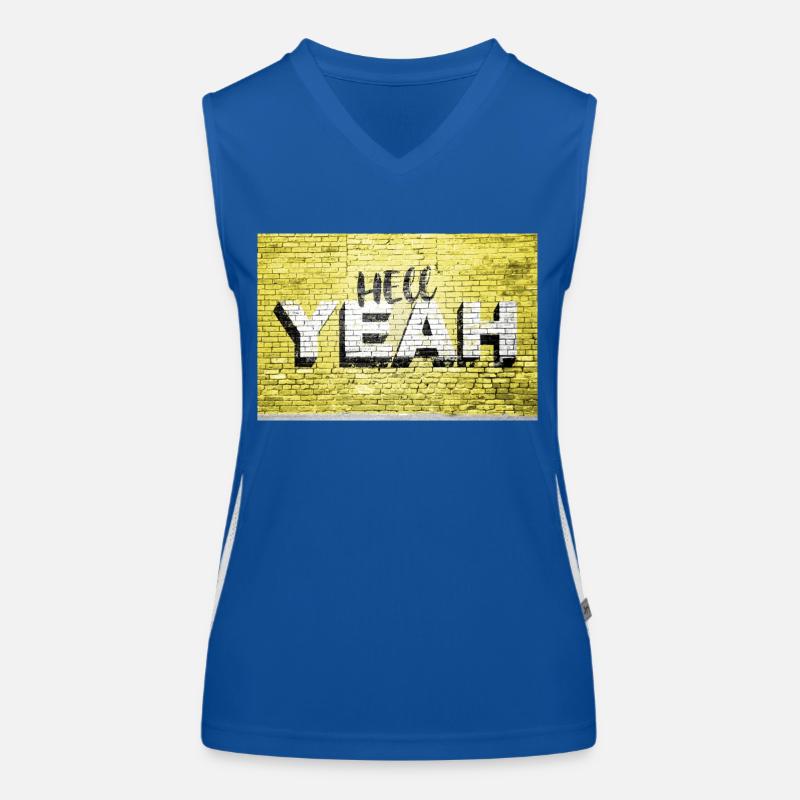 Yeah Ziegelsteinmauer Graffiti Funktionelles Kontrast-Tank Top für Frauen