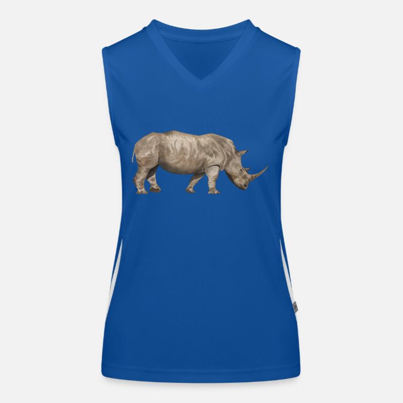 Nashorn von der Seite Funktionelles Kontrast-Tank Top für Frauen