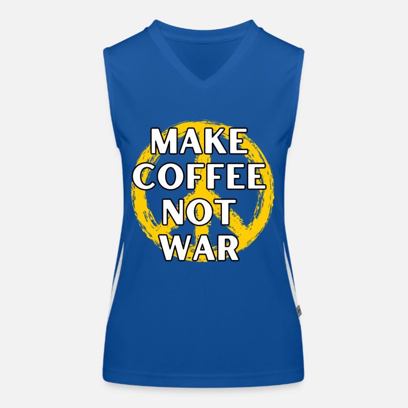 Make Coffee Not War - Macht Kaffee keinen Krieg Funktionelles Kontrast-Tank Top für Frauen