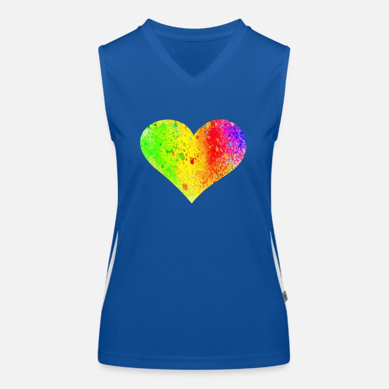 Regenbogen Herz Funktionelles Kontrast-Tank Top für Frauen