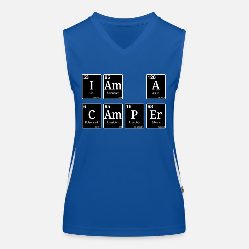 I am a camper Funktionelles Kontrast-Tank Top für Frauen