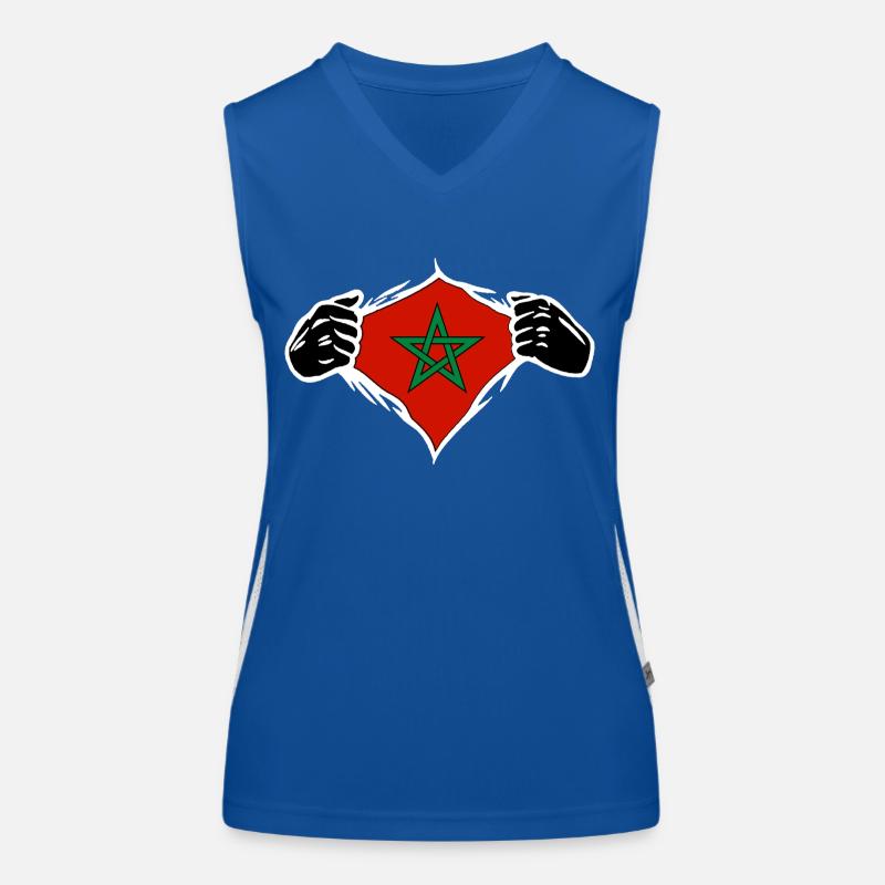 Drapeau du Maroc en force Débardeur respirant contrasté Femme