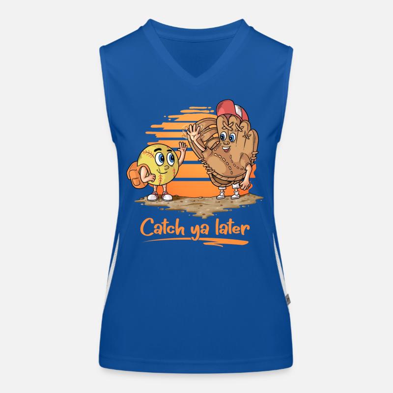 Catch ya Later Softball Handschuh und Ball Funktionelles Kontrast-Tank Top für Frauen