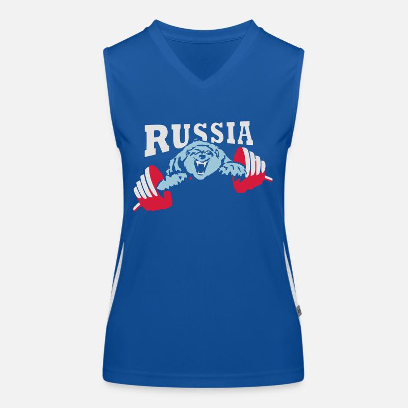 Russia Bear Funktionelles Kontrast-Tank Top für Frauen