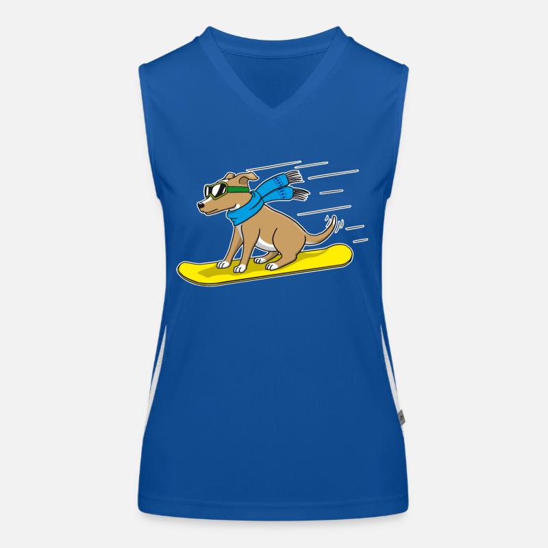 Snowboard Hund Funktionelles Kontrast-Tank Top für Frauen