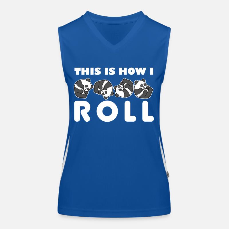Panda Bär Rollen So Rolle Ich I Geschenk Funktionelles Kontrast-Tank Top für Frauen