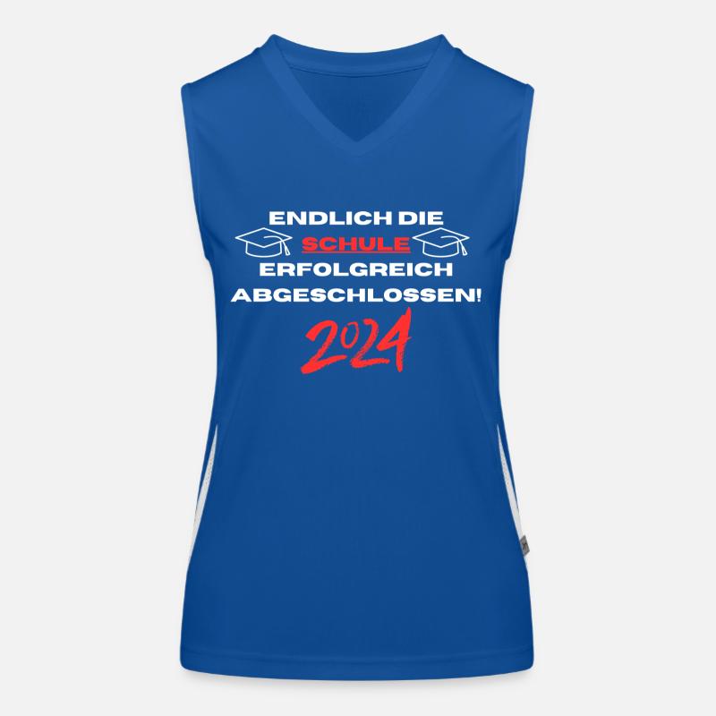 Endlich die Schule erfolgreich abgeschlossen! Funktionelles Kontrast-Tank Top für Frauen