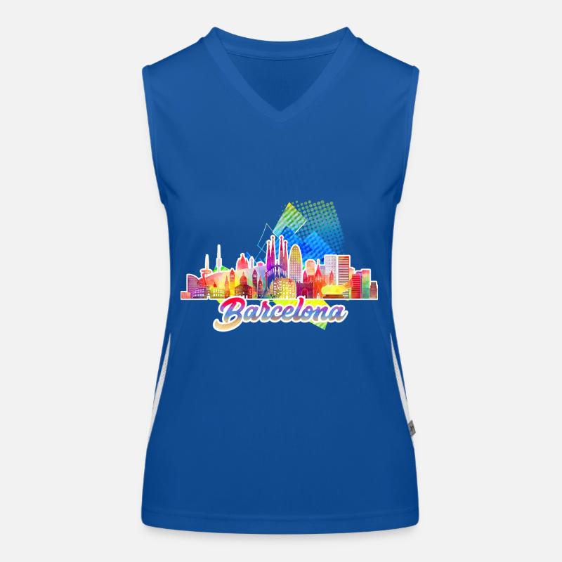 barcelona 5 j Funktionelles Kontrast-Tank Top für Frauen