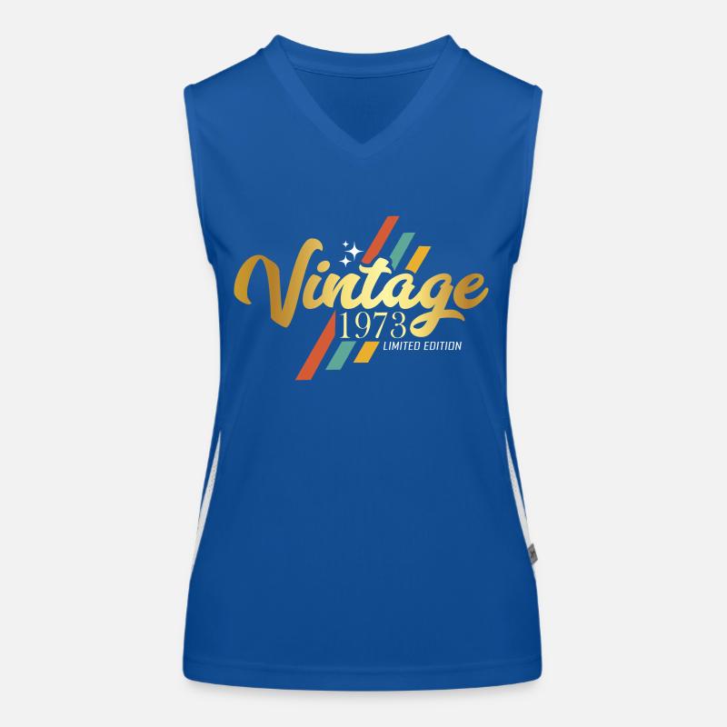 Vintage 1973 Geburtstag Sprüche Funktionelles Kontrast-Tank Top für Frauen