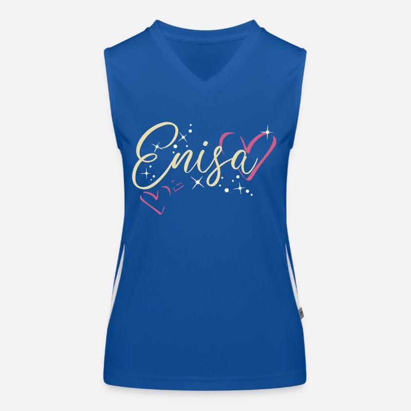 Enisa Nom Prénom Calligraphie coeur Débardeur respirant contrasté Femme
