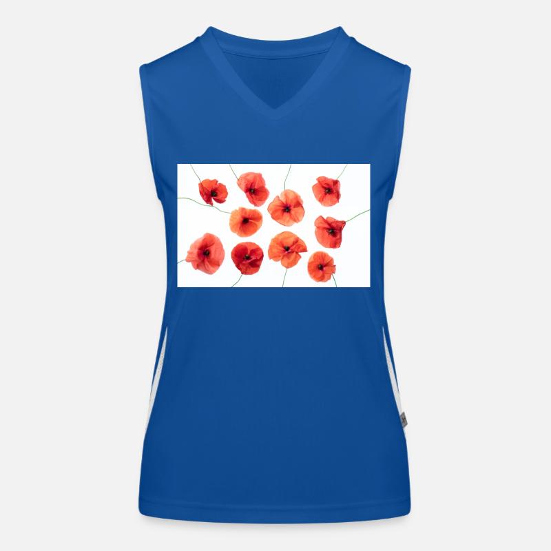 POPPY Red White Women's Functional Contrast Tank Top