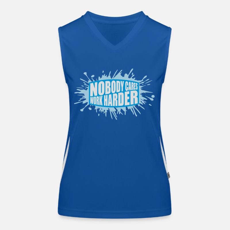 nobody cares work harder Funktionelles Kontrast-Tank Top für Frauen