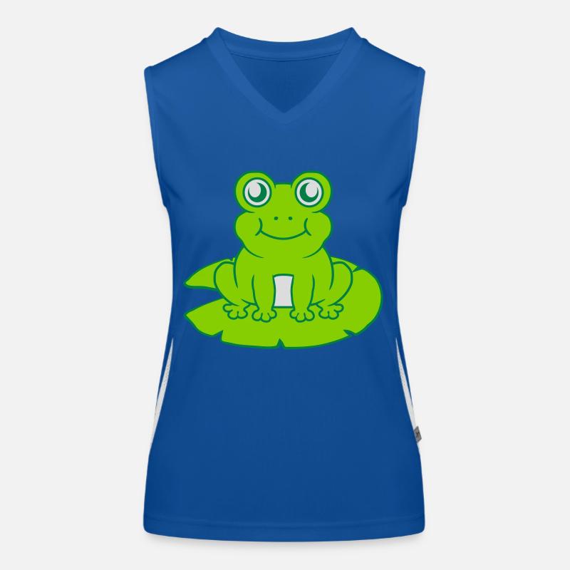 Frog sits water lily Seeblatt Women's Functional Contrast Tank Top