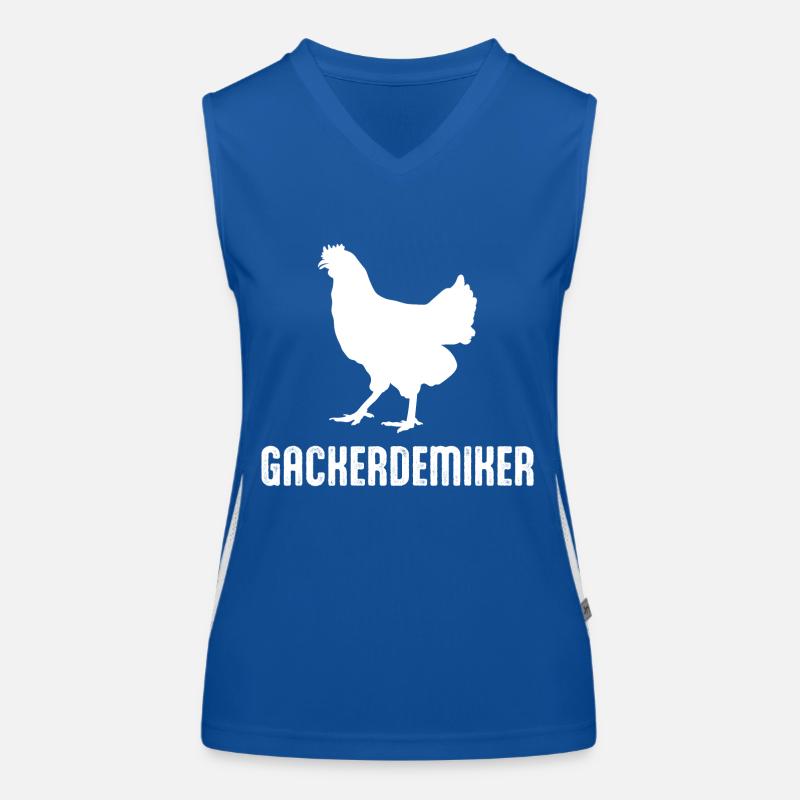 Gackerdemiker Lustig mit Huhn Funktionelles Kontrast-Tank Top für Frauen