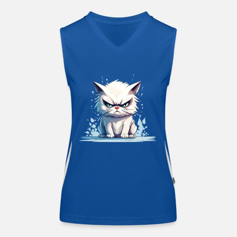 cat grumpy grumpy grumpy meow funny Women's Functional Contrast Tank Top
