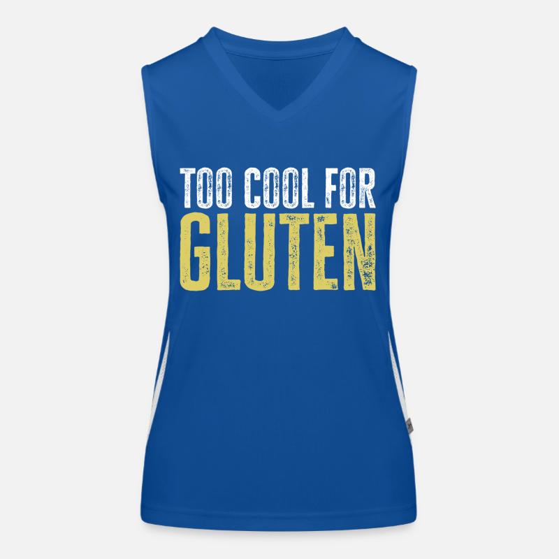 Trop cool pour le gluten - Funny Celiac Design Débardeur respirant contrasté Femme