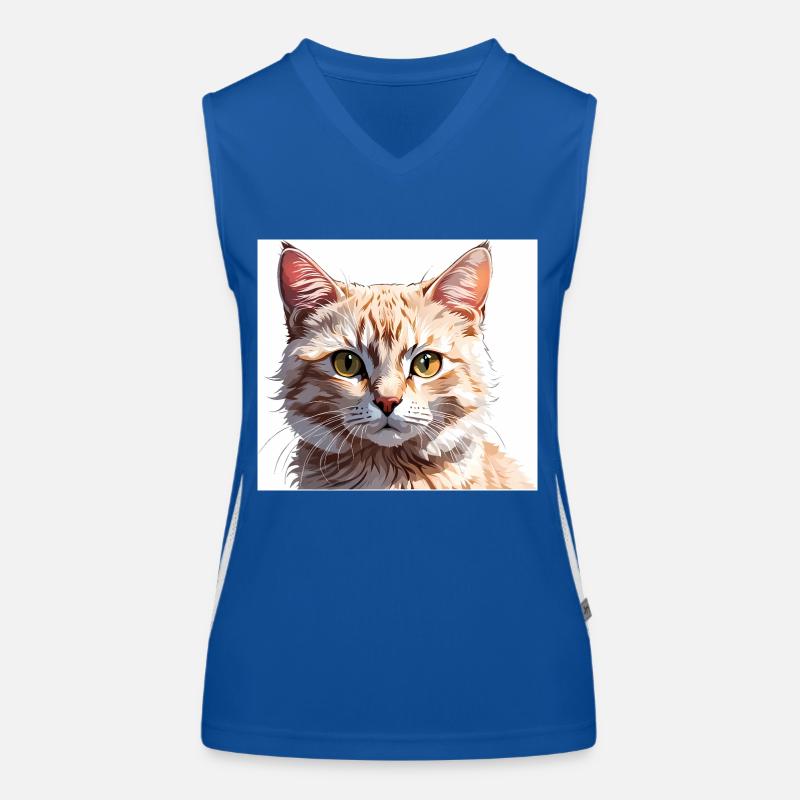 Cat Drawing Women's Functional Contrast Tank Top