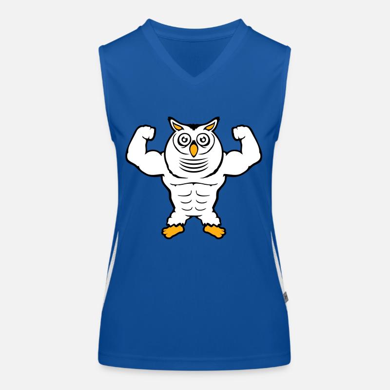 hibou bodybuilder muscles biceps poses gym rat cool Débardeur respirant contrasté Femme