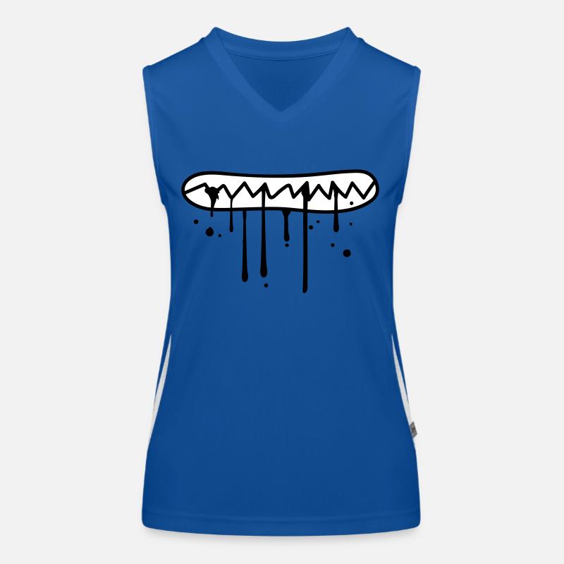 eat hunger face bite teeth crunch to Women's Functional Contrast Tank Top